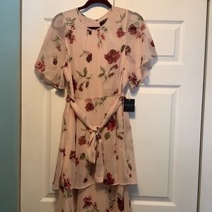 Rachel Roy size 10 Floral flutter sleeve midi dress